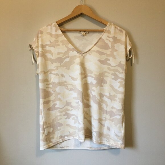 Jane and Delancey Camo Lace Up Muscle Tee - Picture 3 of 14
